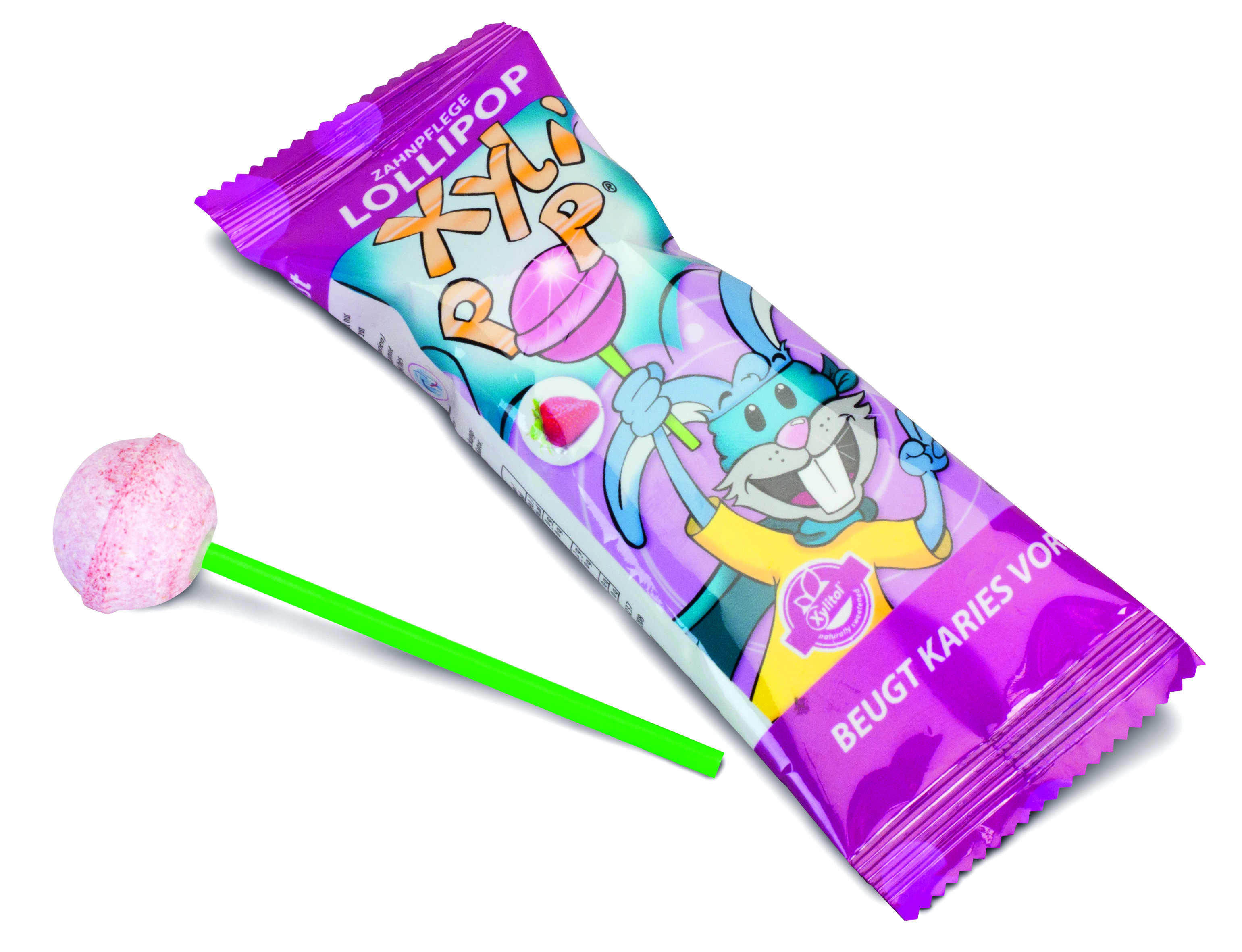 XyliPOP® Lolli - леденец со 100% ксилитом, клубника, 50 шт. (по 6 г)