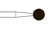 Бор, алмаз, ТН, средняя абр. (синее кольцо), Форма 001, Удлиненный 21 мм, Ø РЧ=3,3 мм
