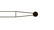 Бор, алмаз, ТН, экстра мелкая абр. (желтое кольцо), Форма 001, Стандартная длина 19 мм, Ø РЧ=1,4 мм