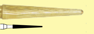 Бор ТН ТВС (C135UF314012), Конус усеченный, белое кольцо, стандартная длина, Ø РЧ=1.2 мм