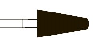 Бор, алмаз, ПН, средняя абр. (синее кольцо), Форма 194, Стандартная длина 45 мм, Ø РЧ=5 мм