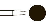 Бор, алмаз, ПН, грубая абр. (зеленое кольцо), Форма 001, Стандартная длина 45 мм, Ø РЧ=5 мм