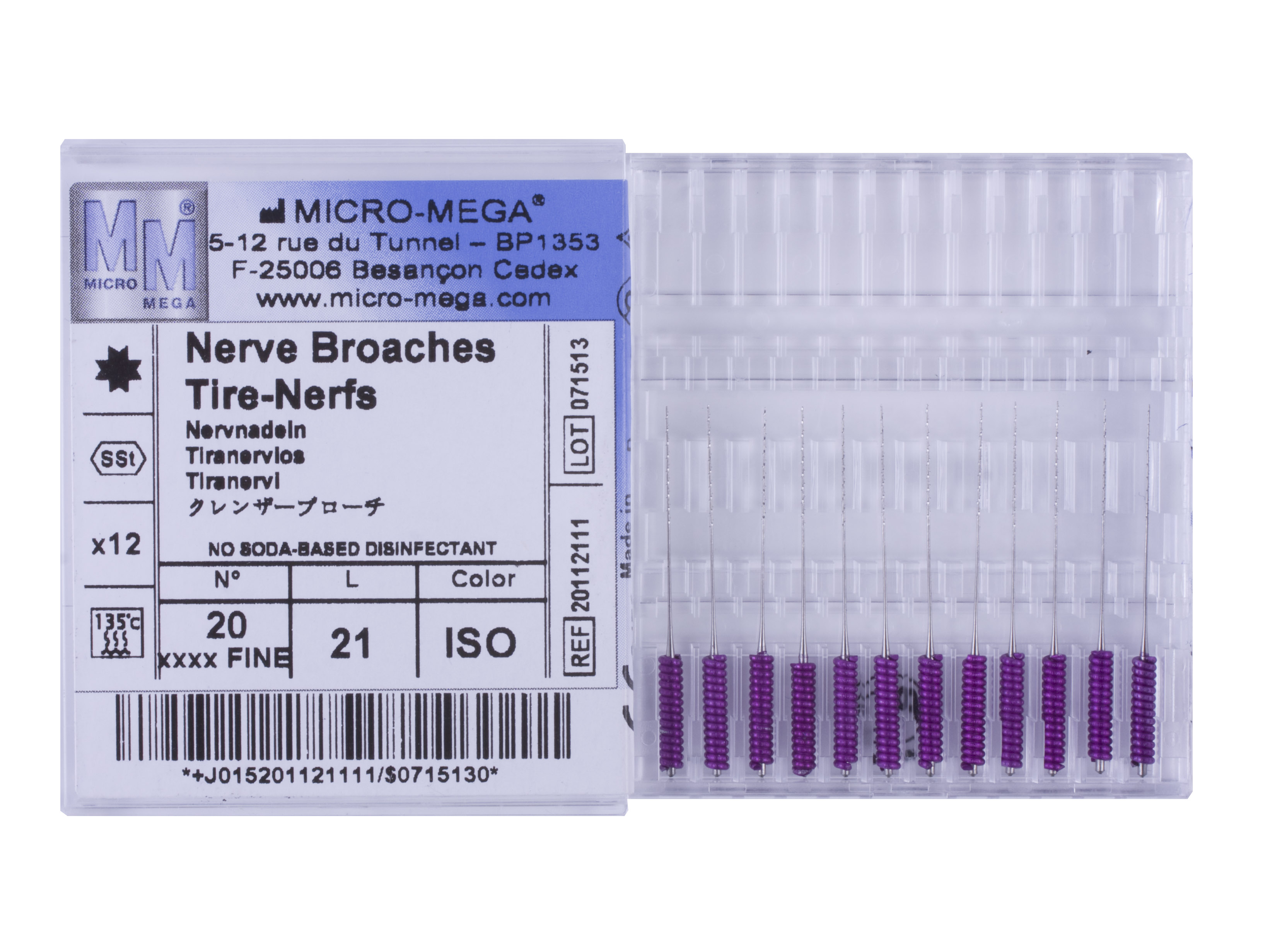 N broache 4XF (20) L:21 Handle 56 ISO - инструменты эндодонтические