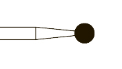 Бор, алмаз, ПН, грубая абр. (зеленое кольцо), Форма 001, Стандартная длина 45 мм, Ø РЧ=2,5 мм