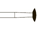 Бор, алмаз, ТН, мелкая абр. (красное кольцо), Форма 303, Стандартная длина 19 мм, Ø РЧ=4 мм