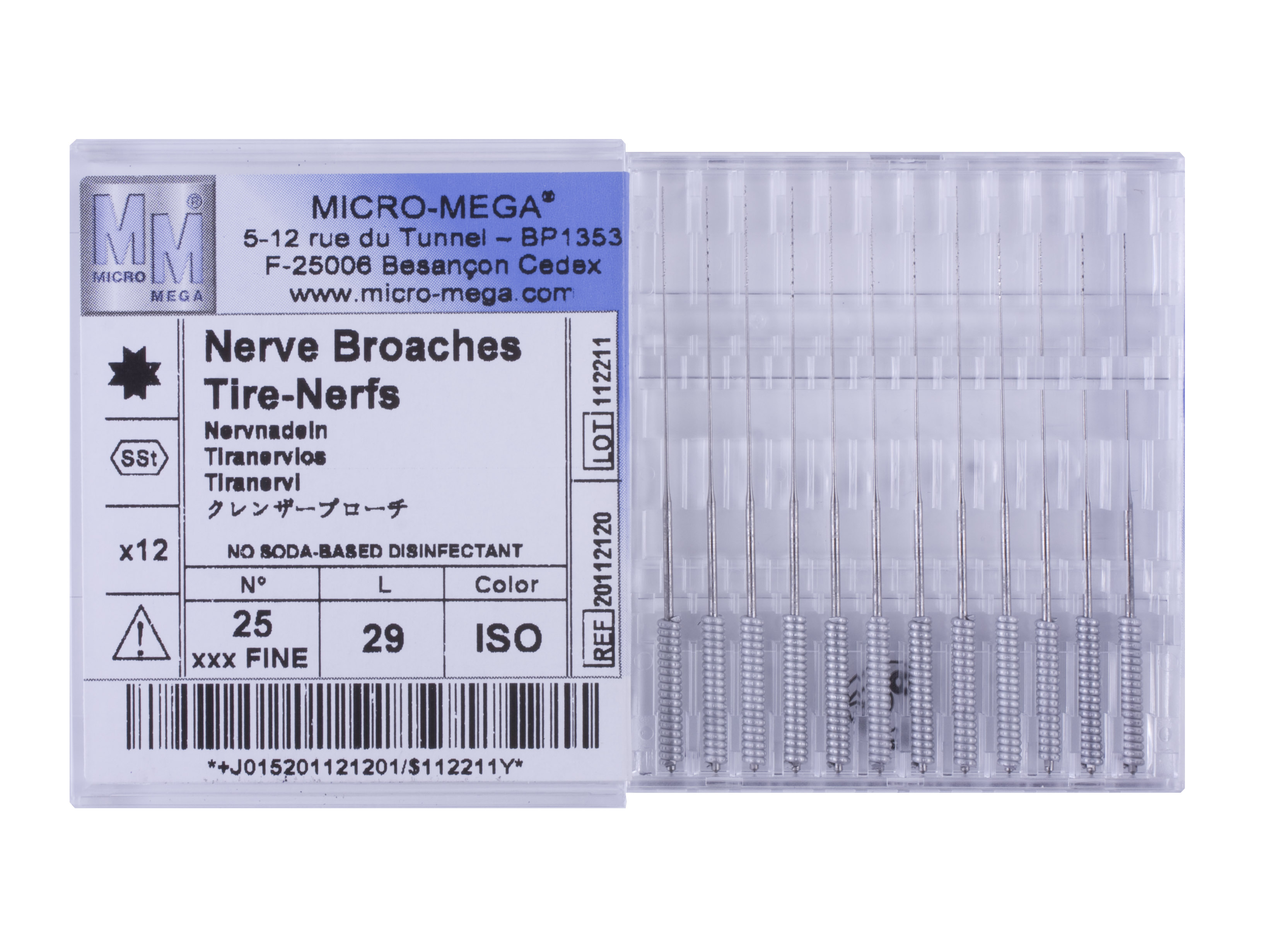 N broache 3XF (25) L:29 Handle 57 ISO - инструменты эндодонтические
