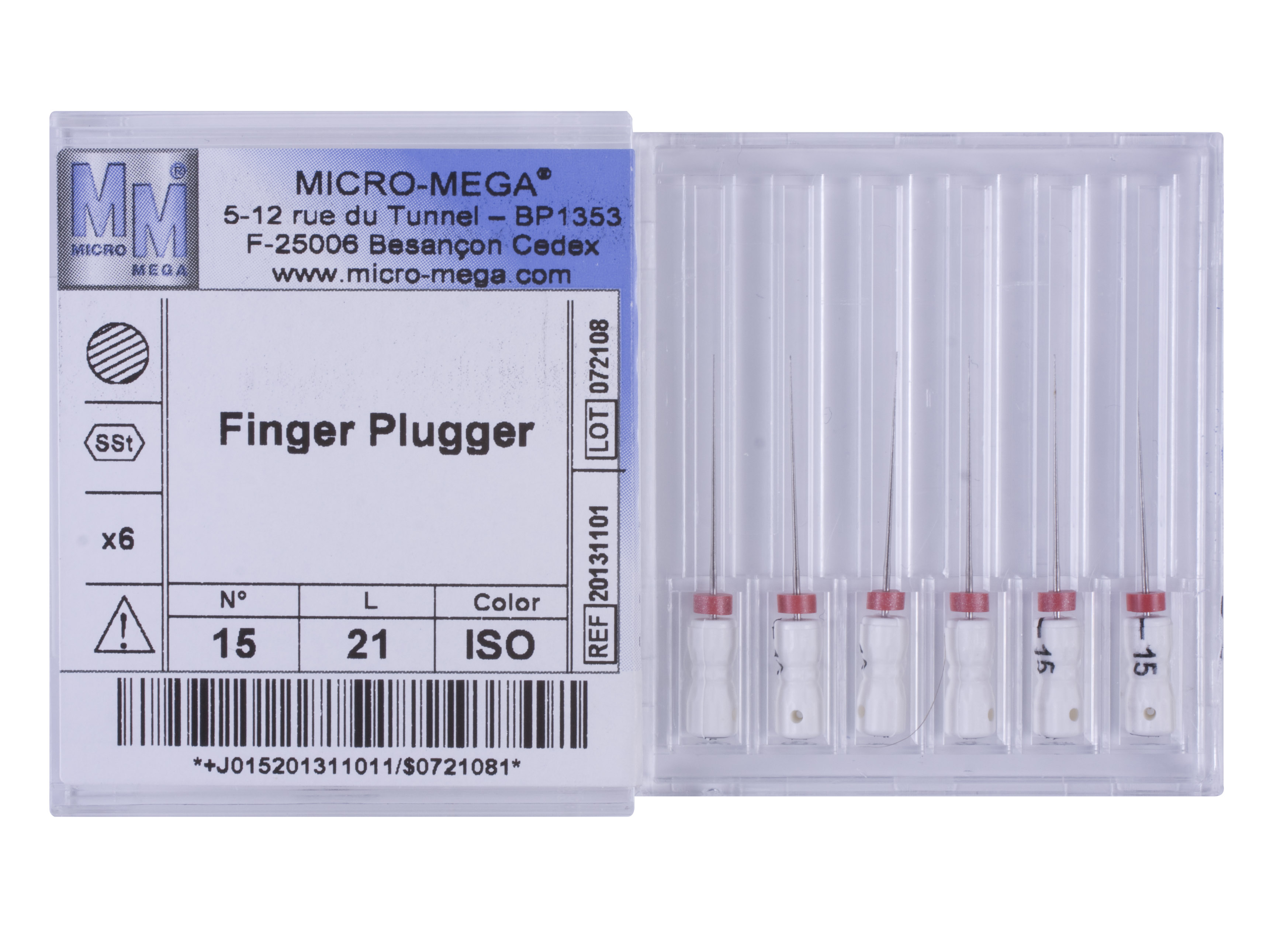 Finger Plugger n15 L21 2% (steel) - инструменты эндодонтические