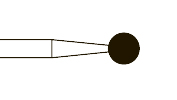 Бор, алмаз, ТН, очень грубая абр. (черное кольцо), Форма 001, Стандартная длина 19 мм, Ø РЧ=2,7 мм