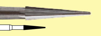 Бор ТН ТВС (C134314014), Конус усеченный, серое кольцо, стандартная длина, Ø РЧ=1.4 мм