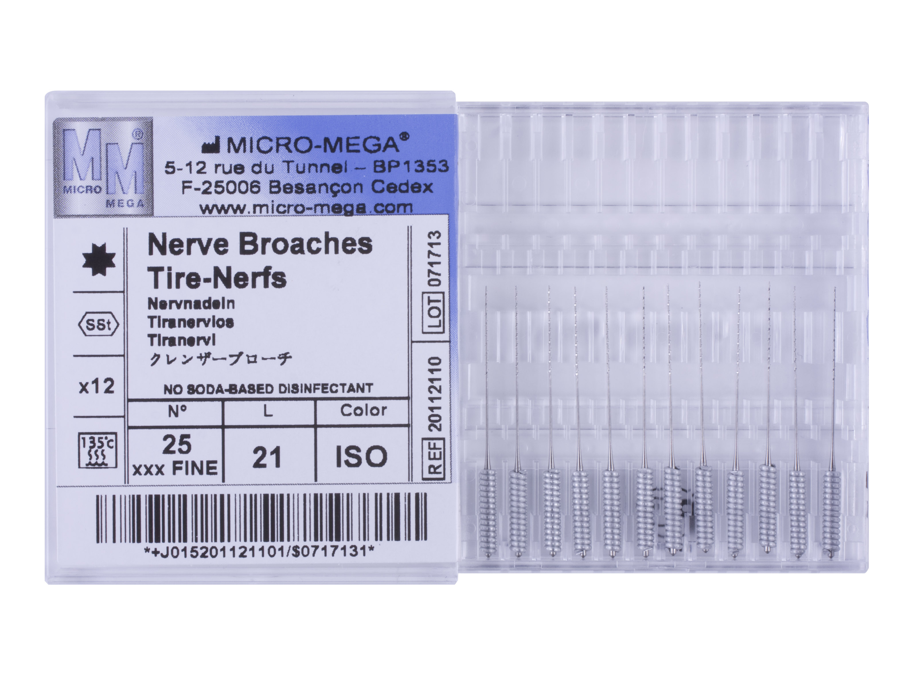 N broache 3XF (25) L:21 Handle 56 ISO - инструменты эндодонтические
