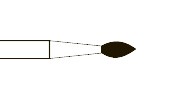 Бор, алмаз, ПН, экстра мелкая абр. (желтое кольцо), Форма 254, Стандартная длина 45 мм, Ø РЧ=1,4 мм