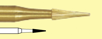 Бор ТН ТВС (C133UF314011), Конус усеченный, белое кольцо, стандартная длина, Ø РЧ=1.1 мм