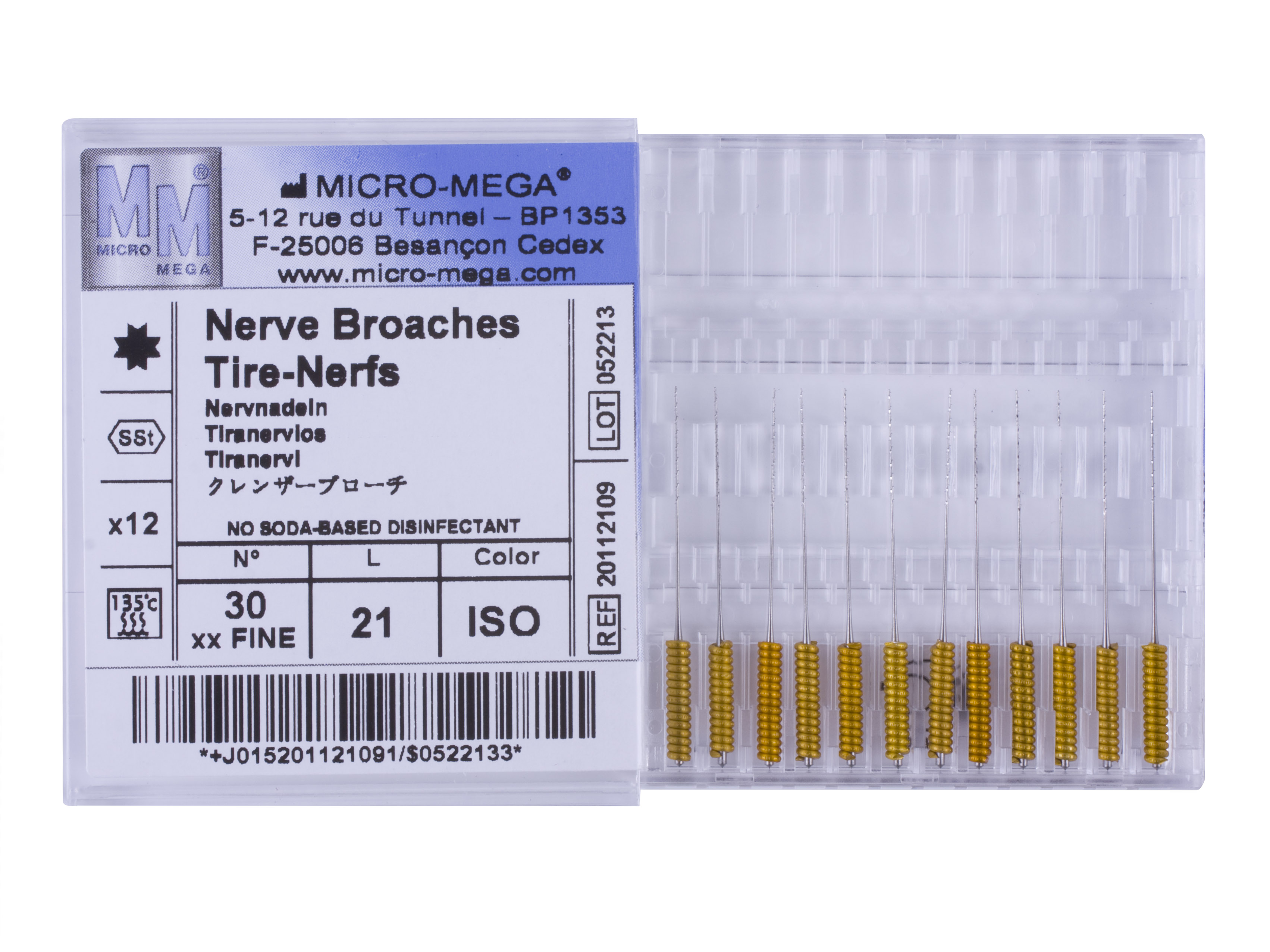 N broache 2XF (30) L:21 Handle 56 ISO - инструменты эндодонтические