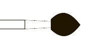 Бор, алмаз, ПН, средняя абр. (синее кольцо), Форма 254, Стандартная длина 45 мм, Ø РЧ=4 мм