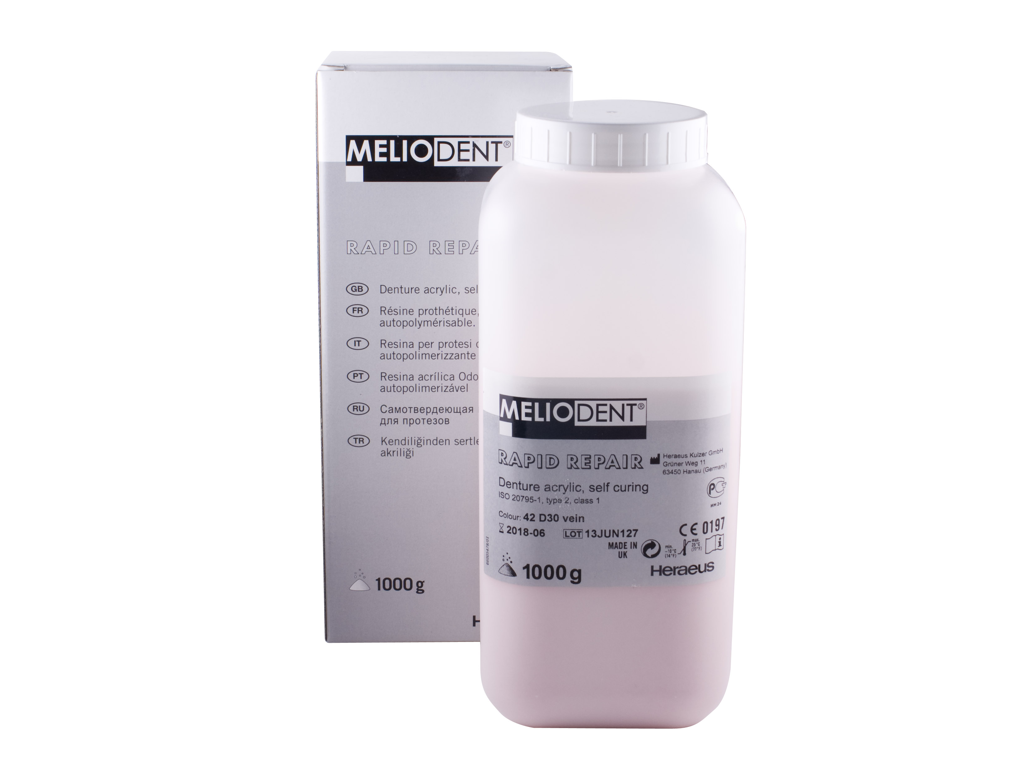 Meliodent RR, (1kg), 42 - розовый c прожилками