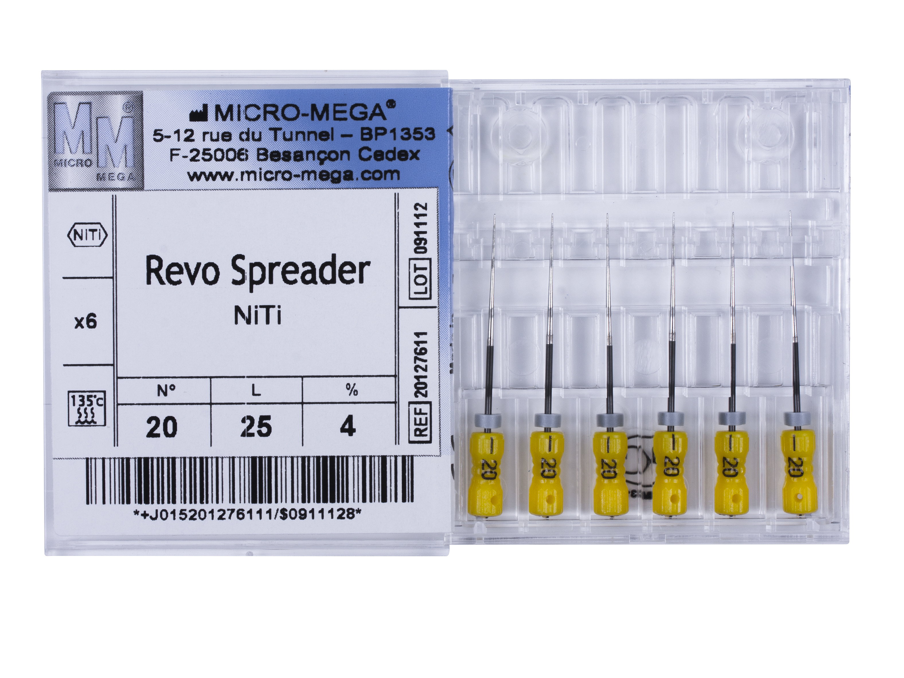 Revo Spreader n20 L25 4% NiTi handle 09 - инструменты эндодонтические