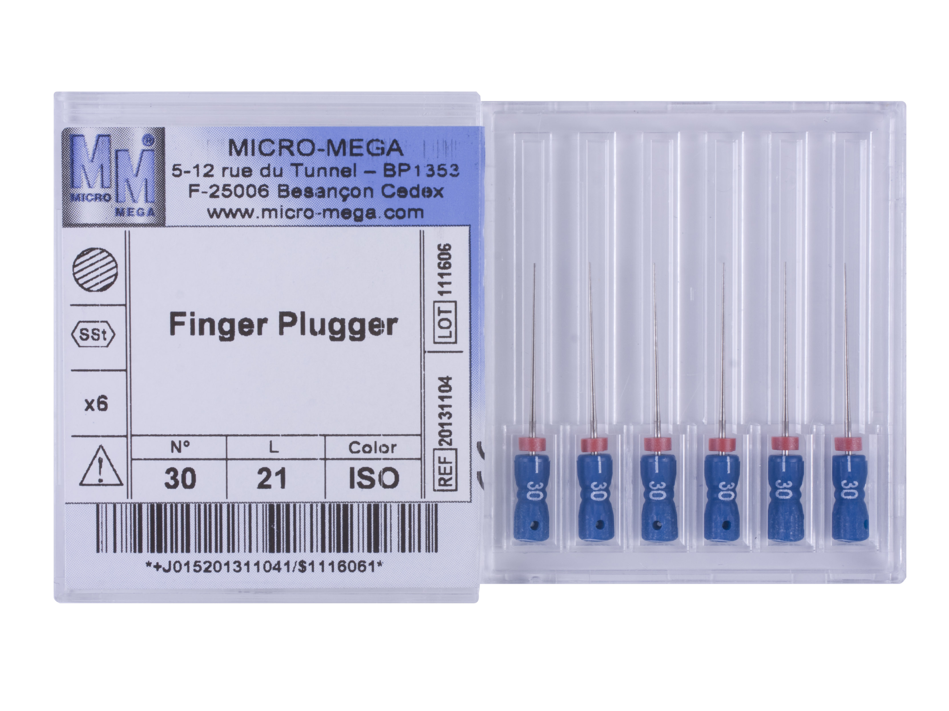 Finger Plugger n30 L21 2% (steel) - инструменты эндодонтические