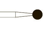Бор, алмаз, ТН, средняя абр. (синее кольцо), Форма 001, Стандартная длина 19 мм, Ø РЧ=2,9 мм