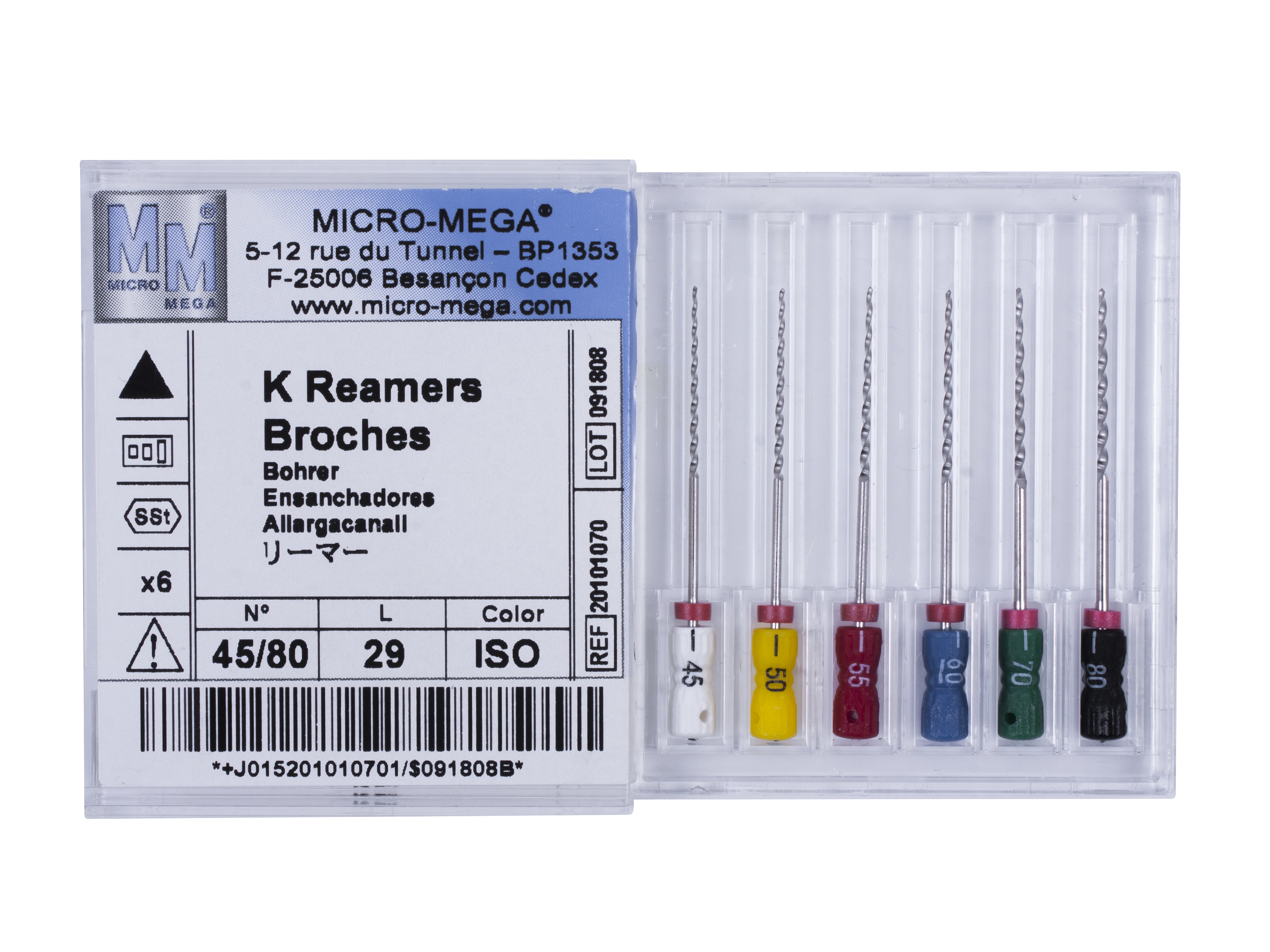 Reamers, Assortiment 45/80, L 29